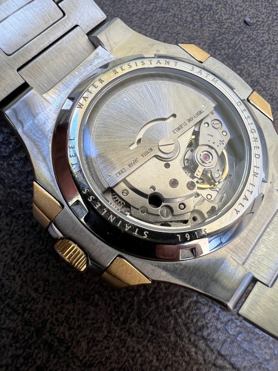 Real Stainless & 14k Gold Iced 2ct Moissanite Watch Blue Face Pass Diamond Test 5 Real Stainless & 14k Gold Iced 2ct Moissanite Watch Blue Face Pass Diamond Test - Image 3