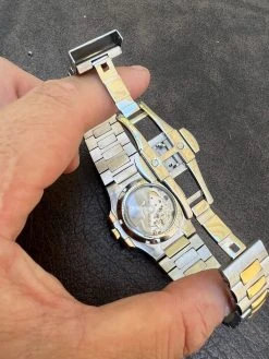 Real Stainless & 14k Rose Gold Iced 2ct Moissanite Plain Watch - Skeleton Back -Harlem Bling Shop harlembling real stainless and 14k rose gold iced 2ct moissanite plain watch skeleton back 58377.1664302297