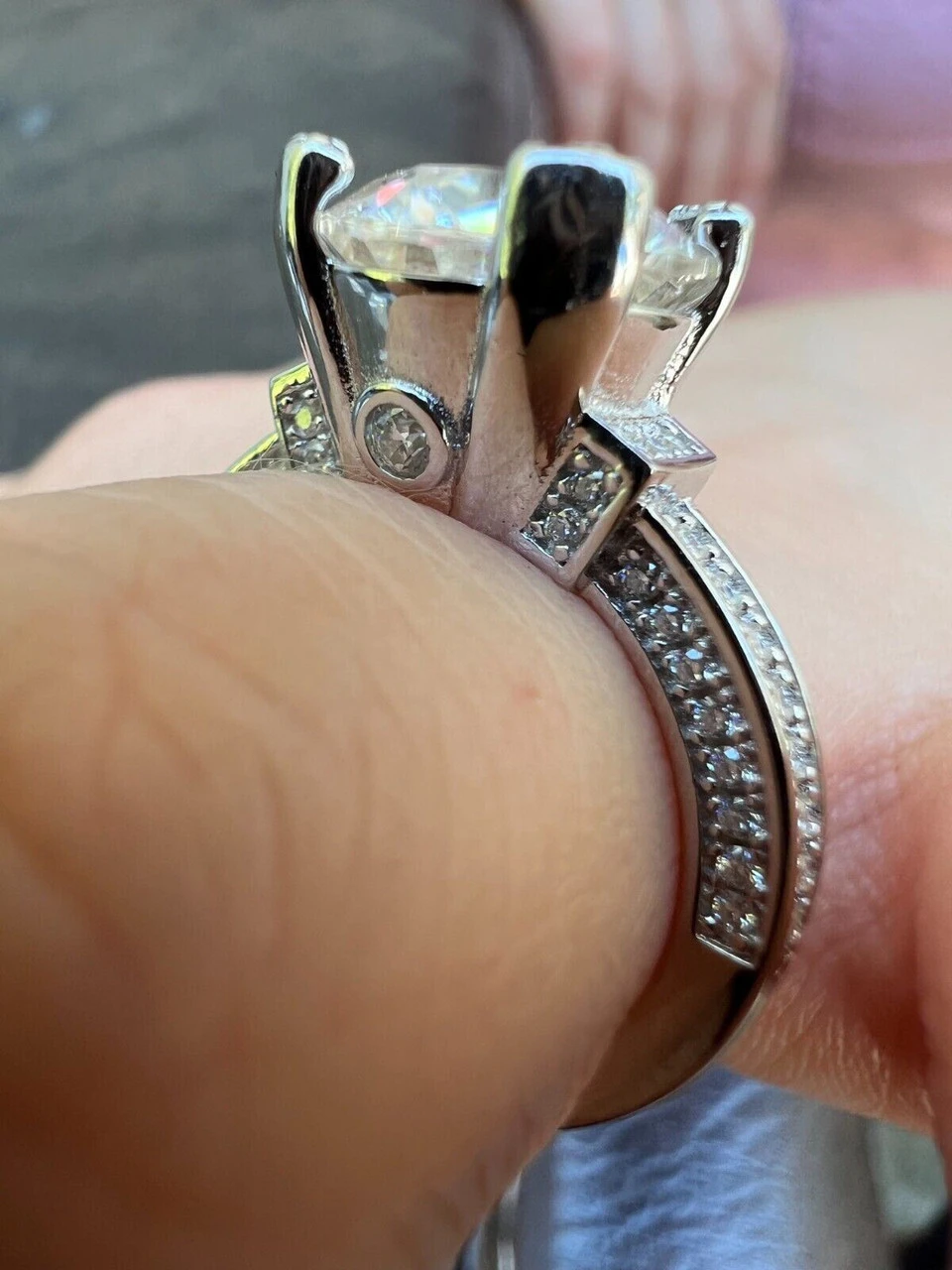 Real VVS D Color Moissanite Engagement Promise Ring 925 Silver 1.2-4.2ct Sz 4-10 12 Real VVS D Color Moissanite Engagement Promise Ring 925 Silver 1.2-4.2ct Sz 4-10 - Image 10