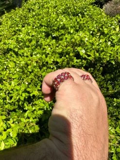 Red Moissanite Ring Real 925 Sterling Silver Hip Hop Iced Tennis Band Big 10mm 30 Red Moissanite Ring Real 925 Sterling Silver Hip Hop Iced Tennis Band Big 10mm -Harlem Bling Shop harlembling red moissanite ring real 925 sterling silver hip hop iced tennis band big 10mm 47237.1683752250