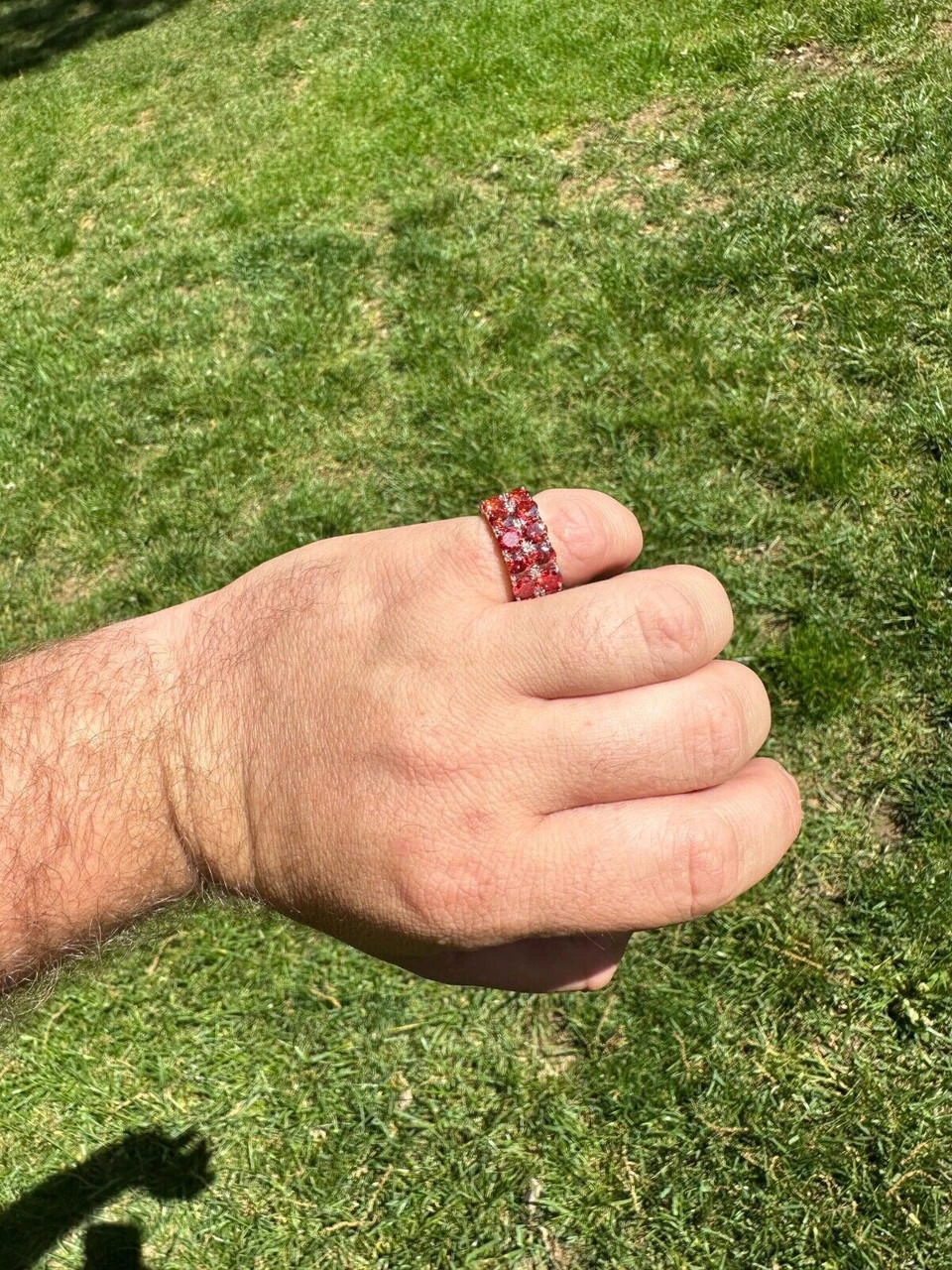 Red Moissanite Ring Real 925 Sterling Silver Hip Hop Iced Tennis Band Big 10mm 20 Red Moissanite Ring Real 925 Sterling Silver Hip Hop Iced Tennis Band Big 10mm - Image 18