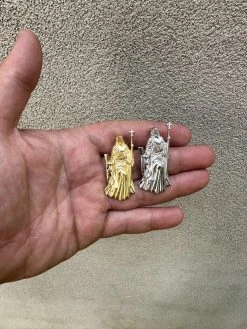 Santa Muerte Grim Reaper Death Pendant W. AK47 925 Silver / Gold Plated Necklace 38 Santa Muerte Grim Reaper Death Pendant W. AK47 925 Silver / Gold Plated Necklace -Harlem Bling Shop harlembling santa muerte grim reaper death pendant w ak47 925 silver gold plated necklace 18561.1685568953