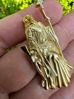 Santa Muerte Grim Reaper Death Pendant W. AK47 925 Silver / Gold Plated Necklace 25 Santa Muerte Grim Reaper Death Pendant W. AK47 925 Silver / Gold Plated Necklace -Harlem Bling Shop harlembling santa muerte grim reaper death pendant w ak47 925 silver gold plated necklace 49770.1685568975