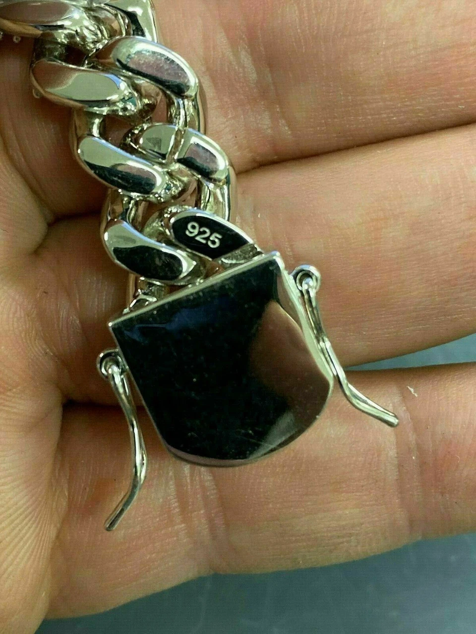 Silver Mens Miami Cuban Bracelet Real Iced Moissanite Pass Diamond Tester HEAVY 13 Silver Mens Miami Cuban Bracelet Real Iced Moissanite Pass Diamond Tester HEAVY - Image 11