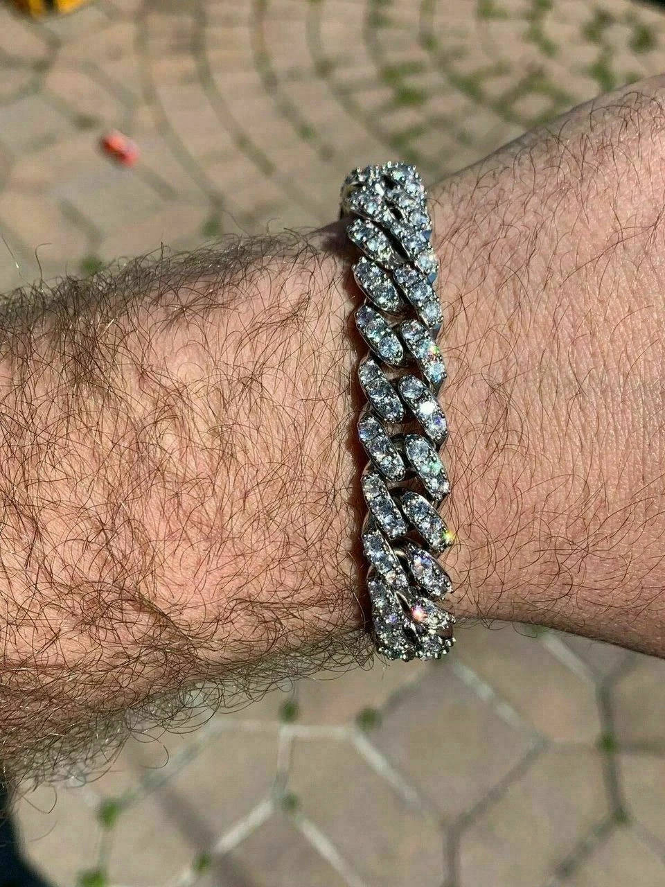 Silver Mens Miami Cuban Bracelet Real Iced Moissanite Pass Diamond Tester HEAVY 7 Silver Mens Miami Cuban Bracelet Real Iced Moissanite Pass Diamond Tester HEAVY - Image 5