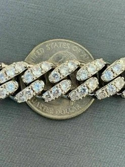 Silver Mens Miami Cuban Bracelet Real Iced Moissanite Pass Diamond Tester HEAVY 23 Silver Mens Miami Cuban Bracelet Real Iced Moissanite Pass Diamond Tester HEAVY -Harlem Bling Shop harlembling silver mens miami cuban bracelet real iced moissanite pass diamond tester heavy 89331.1664391040