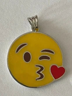 Smiley Blow Kiss Love Emoji Solid 925 Sterling Silver 1" Pendant For Necklace 19 Smiley Blow Kiss Love Emoji Solid 925 Sterling Silver 1" Pendant For Necklace -Harlem Bling Shop harlembling smiley blow kiss love emoji solid 925 sterling silver 1 pendant for necklace 38159.1664394816