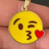 Smiley Kiss Emoji Pendant - Show Love - 14k Gold Over 925 Sterling Silver - 1" Small 2 Smiley Kiss Emoji Pendant - Show Love - 14k Gold Over 925 Sterling Silver - 1" Small -Harlem Bling Shop harlembling smiley kiss love emoji gold over 925 sterling silver 1 pendant for necklace 66259.1664373591