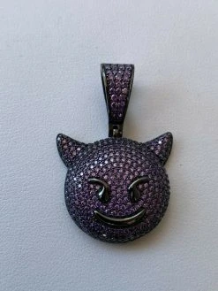 Smiling Devil Emoji Pendant Solid 925 Silver ICY Diamond Hip Hop Iced Diamond 1" 14 Smiling Devil Emoji Pendant Solid 925 Silver ICY Diamond Hip Hop Iced Diamond 1" -Harlem Bling Shop harlembling smiling devil emoji pendant solid 925 silver icy diamond hip hop iced diamond 1 17182.1664400203