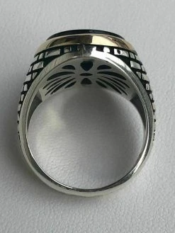 Solid 10k Gold & 925 Sterling Silver Black Onyx Mens LARGE Ring Size 7-13 Pinky -Harlem Bling Shop harlembling solid 10k gold and 925 sterling silver black onyx mens large ring size 7 13 pinky 76646.1664396330