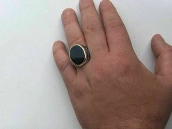 Solid 10k Gold & 925 Sterling Silver Black Onyx Mens LARGE Ring Size 7-13 Pinky -Harlem Bling Shop harlembling solid 10k gold and 925 sterling silver black onyx mens large ring size 7 13 pinky 82579.1664375761