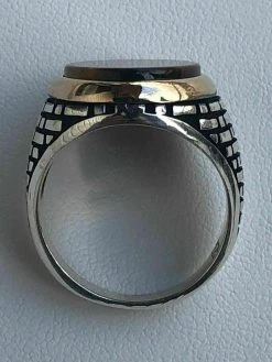 Solid 10k Gold & 925 Sterling Silver Tiger's Eye Mens Ring Size 7-13 Pinky -Harlem Bling Shop harlembling solid 10k gold and 925 sterling silver tigers eye mens ring size 7 13 pinky 78555.1664393779