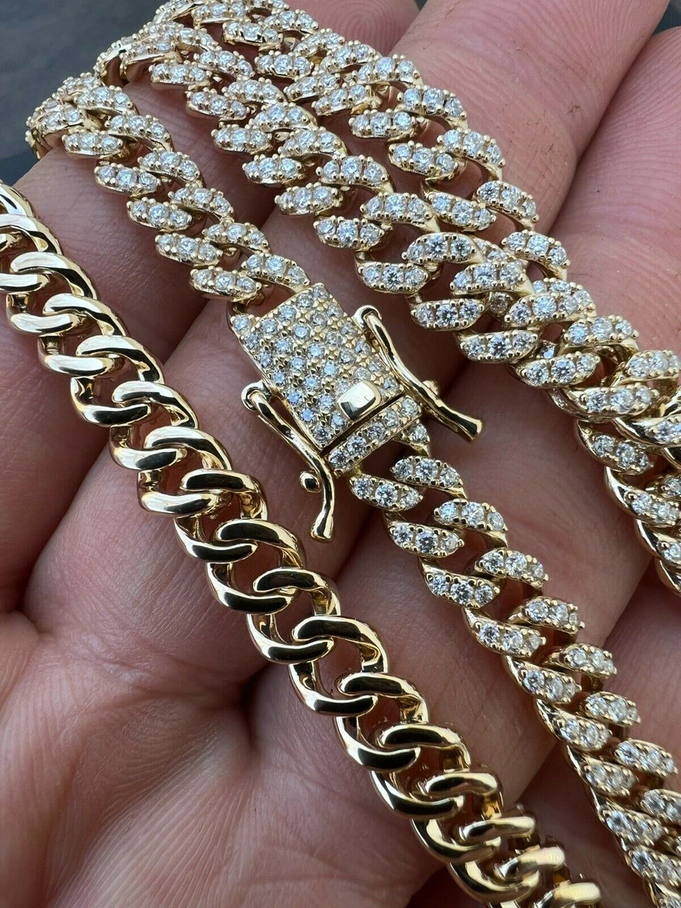 Solid 10k Gold Iced MOISSANITE 6mm Miami Cuban Chain Necklace Pass Diamond Test 11 Solid 10k Gold Iced MOISSANITE 6mm Miami Cuban Chain Necklace Pass Diamond Test - Image 9