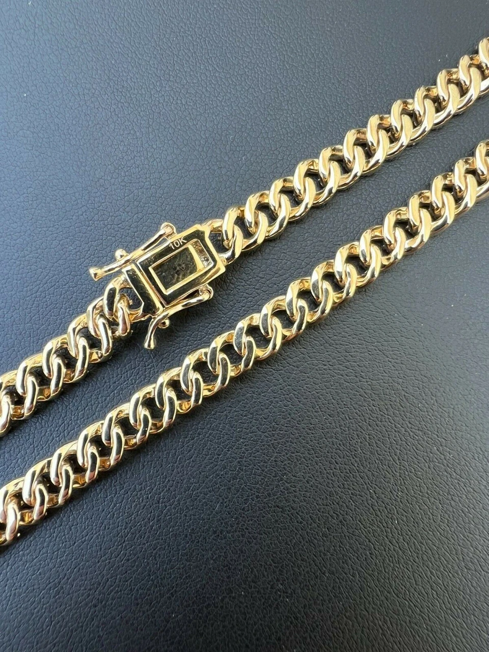 Solid 10k Gold Iced MOISSANITE 6mm Miami Cuban Chain Necklace Pass Diamond Test 10 Solid 10k Gold Iced MOISSANITE 6mm Miami Cuban Chain Necklace Pass Diamond Test - Image 8