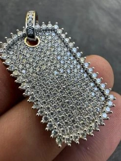 Solid 10k Yellow Or White Gold Iced 3.9ct Moissanite Dog Tag Pendant Necklace 36 Solid 10k Yellow Or White Gold Iced 3.9ct Moissanite Dog Tag Pendant Necklace -Harlem Bling Shop harlembling solid 10k yellow or white gold iced 3.9ct moissanite dog tag pendant necklace 26260.1697424193