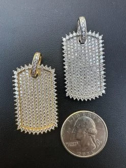 Solid 10k Yellow Or White Gold Iced 3.9ct Moissanite Dog Tag Pendant Necklace 29 Solid 10k Yellow Or White Gold Iced 3.9ct Moissanite Dog Tag Pendant Necklace -Harlem Bling Shop harlembling solid 10k yellow or white gold iced 3.9ct moissanite dog tag pendant necklace 96012.1697424189