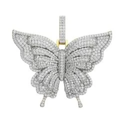 Solid 925 Silver 14k Gold Finish HUGE Iced 2.5" Butterly HipHop Pendant Necklace 21 Solid 925 Silver 14k Gold Finish HUGE Iced 2.5" Butterly HipHop Pendant Necklace -Harlem Bling Shop harlembling solid 925 silver 14k gold finish huge iced 2.5 butterly hiphop pendant necklace 17689.1664376303