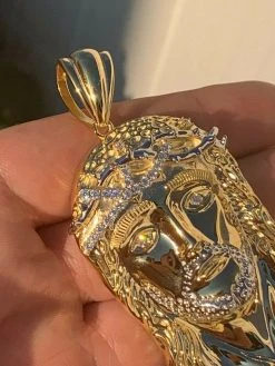 Solid 925 Silver 14k Gold Jesus Piece Pendant 20 Solid 925 Silver 14k Gold Jesus Piece Pendant -Harlem Bling Shop harlembling solid 925 silver 14k gold jesus piece pendant 47455.1664394102
