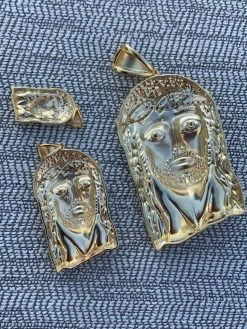 Solid 925 Silver 14k Gold Jesus Piece Pendant 18 Solid 925 Silver 14k Gold Jesus Piece Pendant -Harlem Bling Shop harlembling solid 925 silver 14k gold jesus piece pendant 87090.1665670820