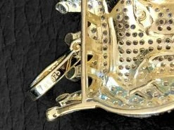 Solid 925 Silver 14k Gold Pendant Diamond African Rasta Lion LEO W. Moon Chain -Harlem Bling Shop harlembling solid 925 silver 14k gold pendant diamond african rasta lion leo w moon chain 61064.1664383700