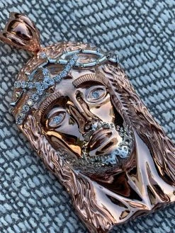 Solid 925 Silver 14k Rose Gold Finish Jesus Piece ITALY Necklace HIPHOP Real Icy 16 Solid 925 Silver 14k Rose Gold Finish Jesus Piece ITALY Necklace HIPHOP Real Icy -Harlem Bling Shop harlembling solid 925 silver 14k rose gold finish jesus piece italy necklace hiphop real icy 00310.1664392667