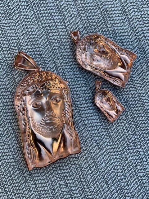 Solid 925 Silver 14k Rose Gold Finish Jesus Piece ITALY Necklace HIPHOP Real Icy 14 Solid 925 Silver 14k Rose Gold Finish Jesus Piece ITALY Necklace HIPHOP Real Icy - Image 12