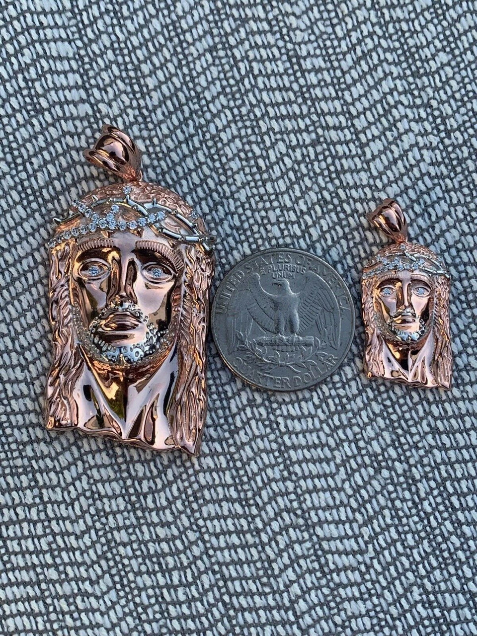 Solid 925 Silver 14k Rose Gold Finish Jesus Piece ITALY Necklace HIPHOP Real Icy 9 Solid 925 Silver 14k Rose Gold Finish Jesus Piece ITALY Necklace HIPHOP Real Icy - Image 7