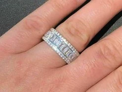 Solid 925 Silver Baguette Diamond Tennis Wedding Band Ring His Hers Gold ICY -Harlem Bling Shop harlembling solid 925 silver baguette diamond tennis wedding band ring his hers gold icy 68610.1664371248