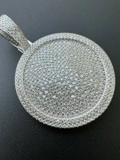 Solid 925 Silver Bling Out Iced Round Hip Hop Dog Tag Medallion Pendant Necklace 21 Solid 925 Silver Bling Out Iced Round Hip Hop Dog Tag Medallion Pendant Necklace -Harlem Bling Shop harlembling solid 925 silver bling out iced round hip hop dog tag medallion pendant necklace 69031.1664361989