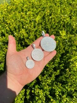 Solid 925 Silver Bling Out Iced Round Hip Hop Dog Tag Medallion Pendant Necklace 18 Solid 925 Silver Bling Out Iced Round Hip Hop Dog Tag Medallion Pendant Necklace -Harlem Bling Shop harlembling solid 925 silver bling out iced round hip hop dog tag medallion pendant necklace 71225.1664361817