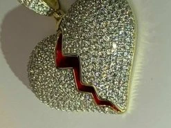 Solid 925 Silver Broken Heart Diamond Necklace Hop Hop Iced Heartbroken Pendant 23 Solid 925 Silver Broken Heart Diamond Necklace Hop Hop Iced Heartbroken Pendant -Harlem Bling Shop harlembling solid 925 silver broken heart diamond necklace hop hop iced heartbroken pendant 68162.1664400600