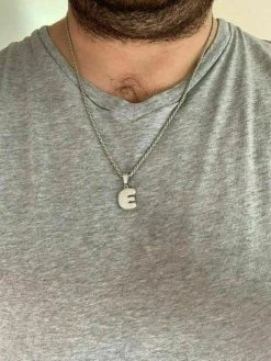 Solid 925 Silver Bubble Letters Initial Pendant CZ Super Icy A - Z Mens Ladies 33 Solid 925 Silver Bubble Letters Initial Pendant CZ Super Icy A - Z Mens Ladies -Harlem Bling Shop harlembling solid 925 silver bubble letters initial pendant cz super icy a z mens ladies 83316.1664381068