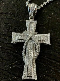 Solid 925 Silver Cross Crucifix ICY Diamond Mens Pendant 14k Gold Plated Rhodium 24 Solid 925 Silver Cross Crucifix ICY Diamond Mens Pendant 14k Gold Plated Rhodium -Harlem Bling Shop harlembling solid 925 silver cross crucifix icy diamond mens pendant 14k gold plated rhodium 48580.1664382093