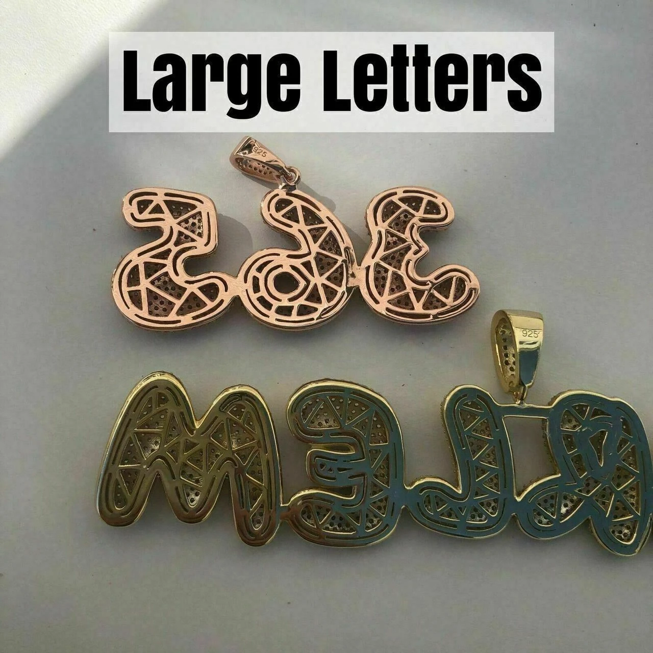 SOLID 925 SILVER Custom Bubble Letter Name Pendant Diamond FULLY ICED Bust Down 8 SOLID 925 SILVER Custom Bubble Letter Name Pendant Diamond FULLY ICED Bust Down - Image 6
