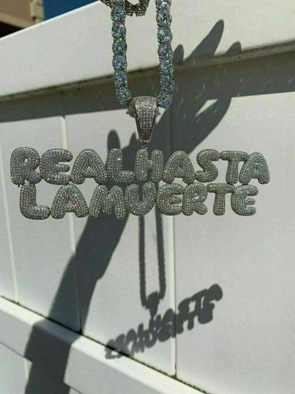 SOLID 925 SILVER Custom Bubble Letter Name Pendant Diamond FULLY ICED Bust Down 14 SOLID 925 SILVER Custom Bubble Letter Name Pendant Diamond FULLY ICED Bust Down - Image 12