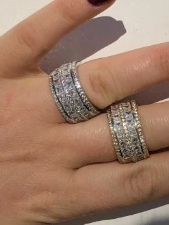 Solid 925 Silver Diamond Tennis Wedding Band Ring His Hers Set Gold ICY Pinky -Harlem Bling Shop harlembling solid 925 silver diamond tennis wedding band ring his hers set gold icy pinky 34866.1664399479