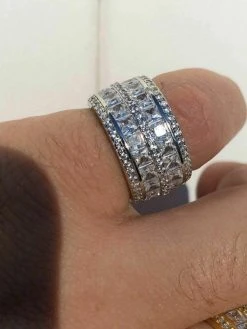 Solid 925 Silver Diamond Tennis Wedding Band Ring His Hers Set Gold ICY Pinky -Harlem Bling Shop harlembling solid 925 silver diamond tennis wedding band ring his hers set gold icy pinky 56466.1665670461