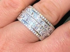 Solid 925 Silver Diamond Tennis Wedding Band Ring His Hers Set Gold ICY Pinky -Harlem Bling Shop harlembling solid 925 silver diamond tennis wedding band ring his hers set gold icy pinky 62066.1664397793