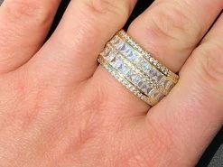 Solid 925 Silver Diamond Tennis Wedding Band Ring His Hers Set Gold ICY Pinky -Harlem Bling Shop harlembling solid 925 silver diamond tennis wedding band ring his hers set gold icy pinky 84539.1664371699