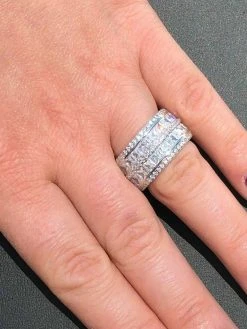 Solid 925 Silver Diamond Tennis Wedding Band Ring His Hers Set Gold ICY Pinky -Harlem Bling Shop harlembling solid 925 silver diamond tennis wedding band ring his hers set gold icy pinky 91343.1664389464