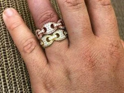 Solid 925 Silver Gucci Link Diamond Pinky RING 14k Gold Wedding Band Mens Ladies 22 Solid 925 Silver Gucci Link Diamond Pinky RING 14k Gold Wedding Band Mens Ladies -Harlem Bling Shop harlembling solid 925 silver gucci link diamond pinky ring 14k gold wedding band mens ladies 40723.1664372981