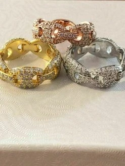 Solid 925 Silver Gucci Link Diamond Pinky RING 14k Gold Wedding Band Mens Ladies 19 Solid 925 Silver Gucci Link Diamond Pinky RING 14k Gold Wedding Band Mens Ladies -Harlem Bling Shop harlembling solid 925 silver gucci link diamond pinky ring 14k gold wedding band mens ladies 54853.1664395353