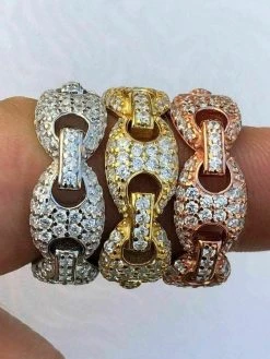 Solid 925 Silver Gucci Link Diamond Pinky RING 14k Gold Wedding Band Mens Ladies 23 Solid 925 Silver Gucci Link Diamond Pinky RING 14k Gold Wedding Band Mens Ladies -Harlem Bling Shop harlembling solid 925 silver gucci link diamond pinky ring 14k gold wedding band mens ladies 67089.1664388266