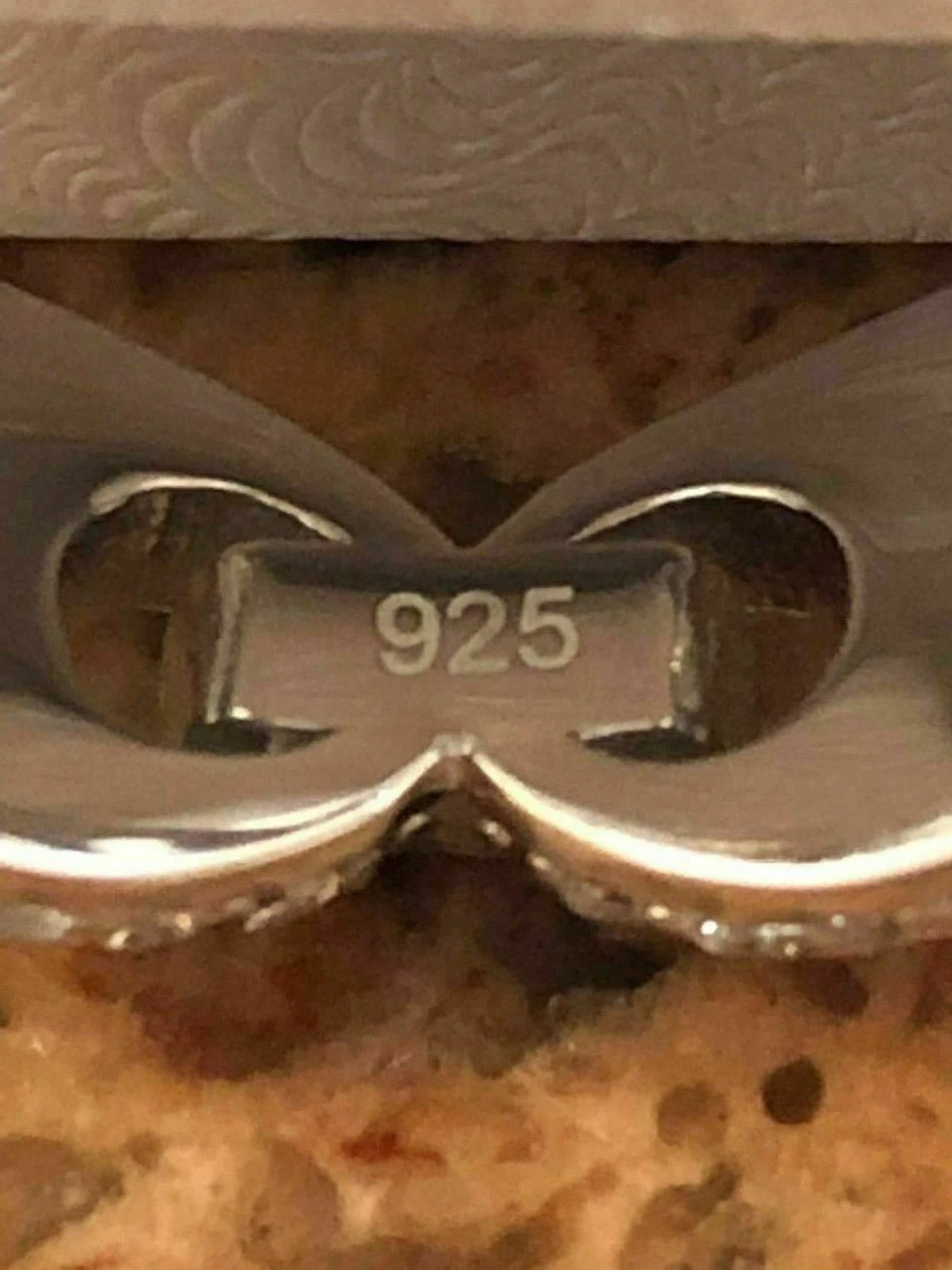 Solid 925 Silver Gucci Link Diamond Pinky RING 14k Gold Wedding Band Mens Ladies 7 Solid 925 Silver Gucci Link Diamond Pinky RING 14k Gold Wedding Band Mens Ladies - Image 5