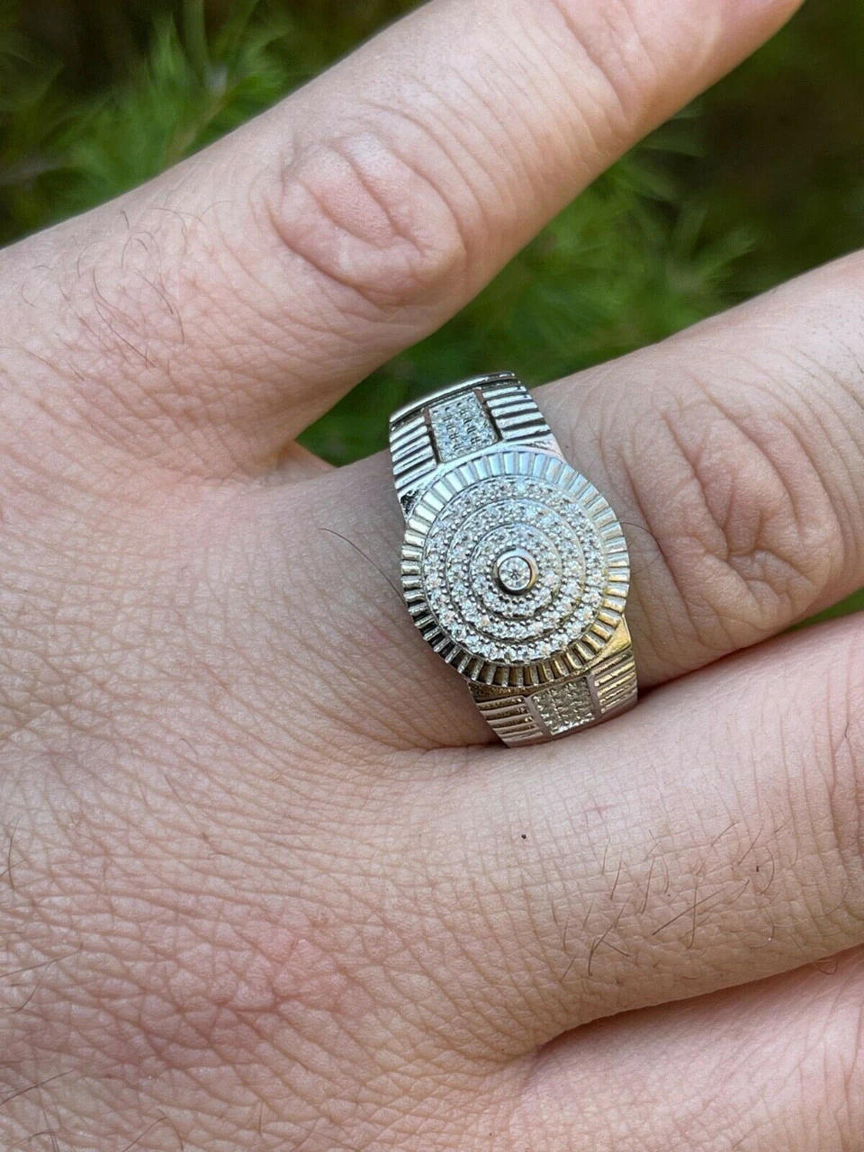 Solid 925 Silver Hip Hop Iced Moissanite Pinky Ring REAL Stone Pass Diamond Test 10 Solid 925 Silver Hip Hop Iced Moissanite Pinky Ring REAL Stone Pass Diamond Test - Image 8