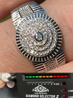 Solid 925 Silver Hip Hop Iced Moissanite Pinky Ring REAL Stone Pass Diamond Test