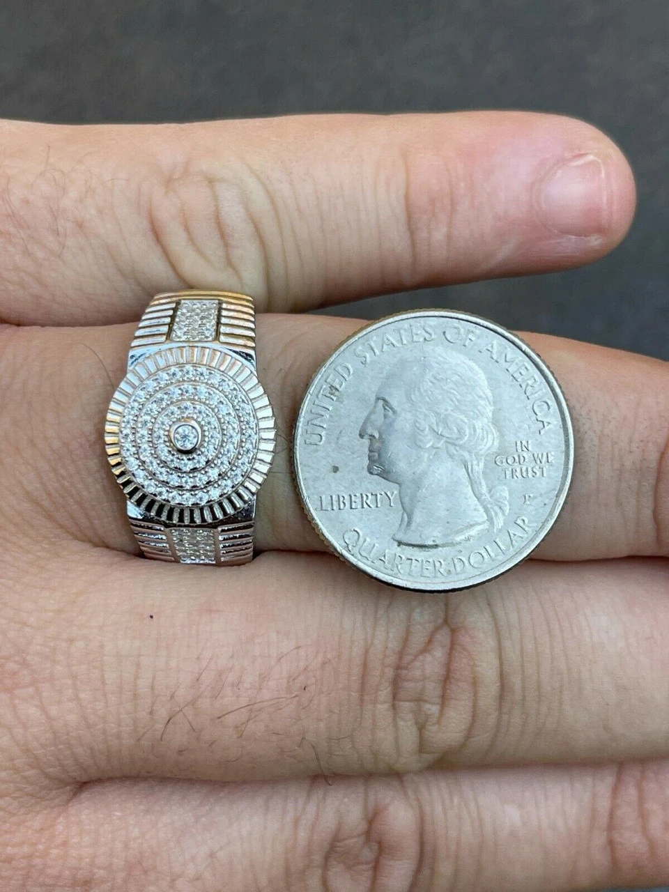 Solid 925 Silver Hip Hop Iced Moissanite Pinky Ring REAL Stone Pass Diamond Test 12 Solid 925 Silver Hip Hop Iced Moissanite Pinky Ring REAL Stone Pass Diamond Test - Image 10