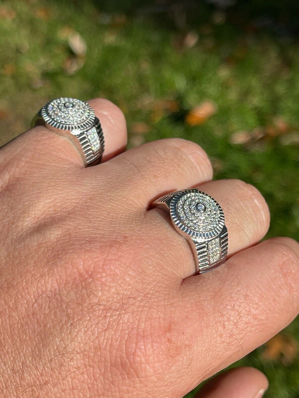 Solid 925 Silver Hip Hop Iced Moissanite Pinky Ring REAL Stone Pass Diamond Test 7 Solid 925 Silver Hip Hop Iced Moissanite Pinky Ring REAL Stone Pass Diamond Test - Image 5