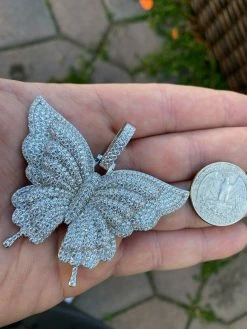 Solid 925 Silver HUGE Iced 2.5" Butterly Hip Hop Pendant For Men Ladies Necklace 14 Solid 925 Silver HUGE Iced 2.5" Butterly Hip Hop Pendant For Men Ladies Necklace -Harlem Bling Shop harlembling solid 925 silver huge iced 2.5 butterly hip hop pendant for men ladies necklace 30696.1664374590