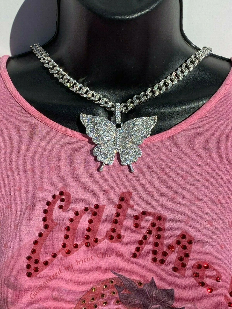 Solid 925 Silver HUGE Iced 2.5" Butterly Hip Hop Pendant For Men Ladies Necklace 11 Solid 925 Silver HUGE Iced 2.5" Butterly Hip Hop Pendant For Men Ladies Necklace - Image 9